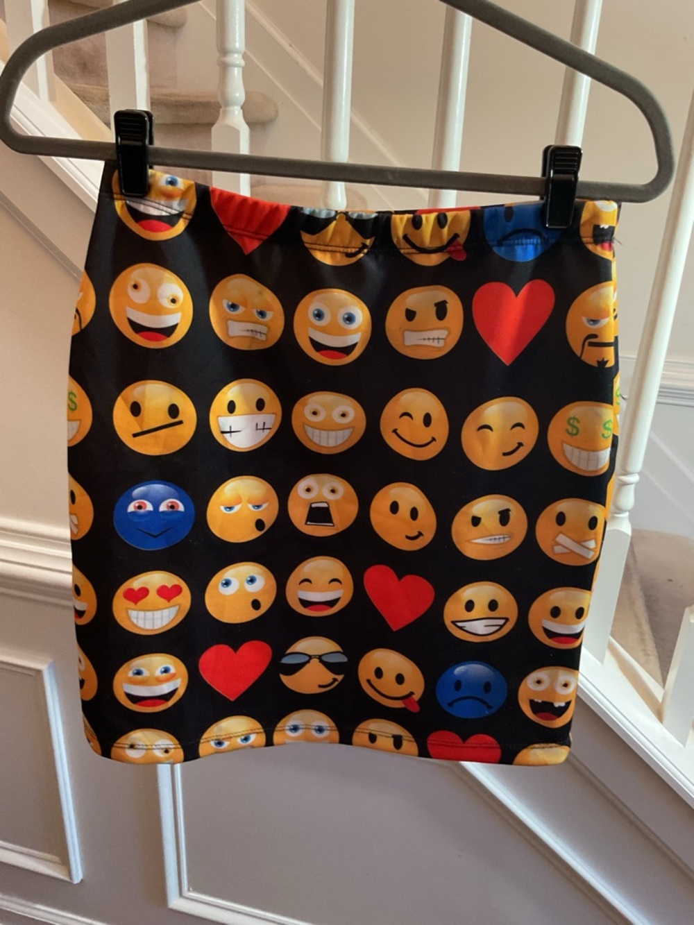 Coco Love Black Emoji Print Mini Skirt